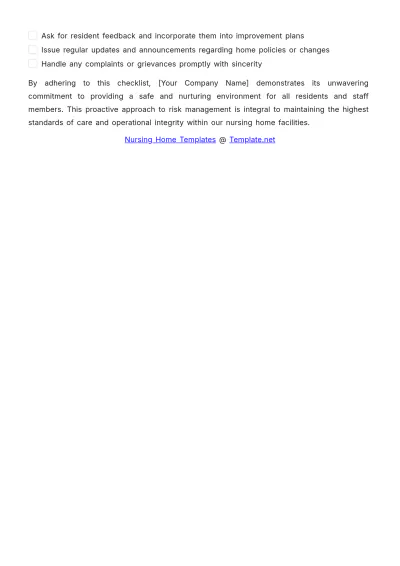 Free Nursing Home Risk Management Template to Edit Online