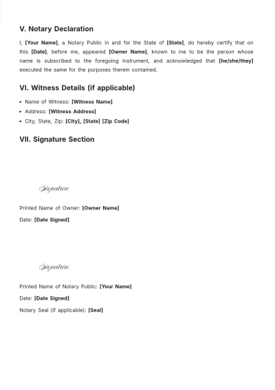 Free Car Title Notary Template to Edit Online