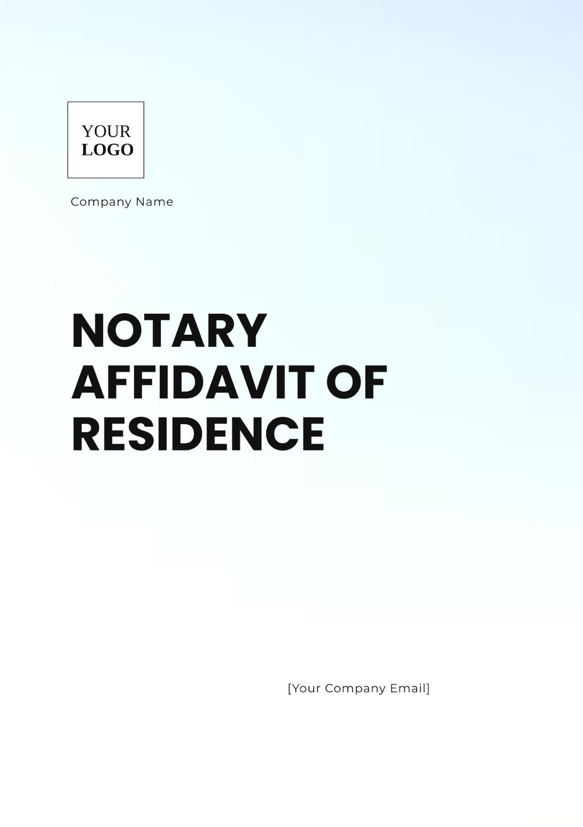 Notary Affidavit of Residence Template - Edit Online & Download