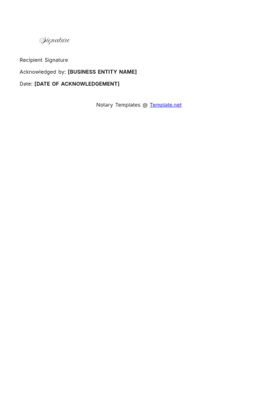 Free Business Closing Notary Template to Edit Online