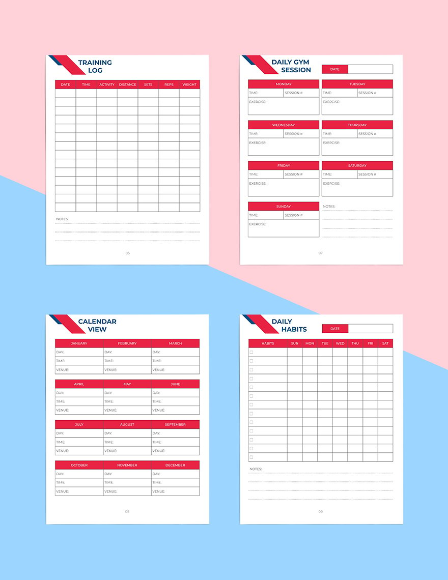 Daily Training Planner Template