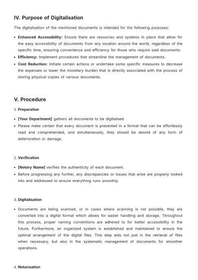 Free Notary Digitalisation For Amendment Template to Edit Online