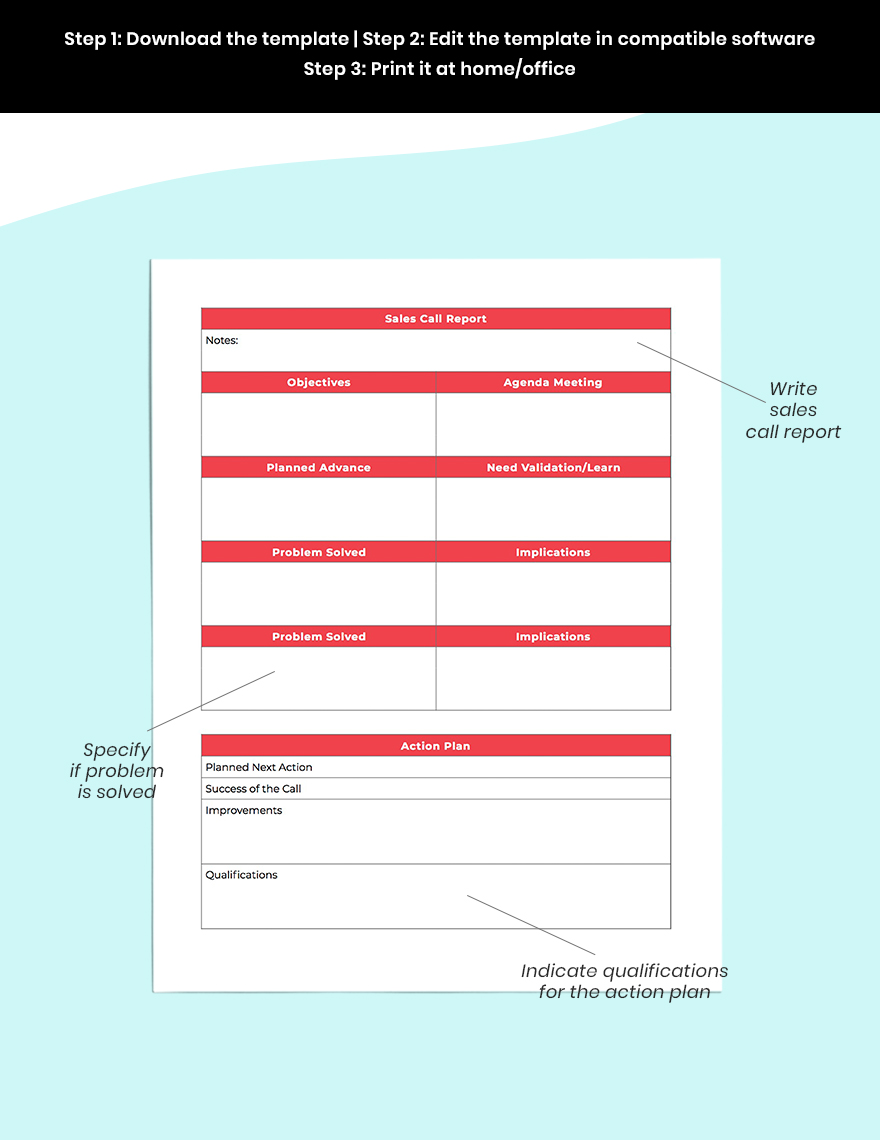 Sales Call Planner Template