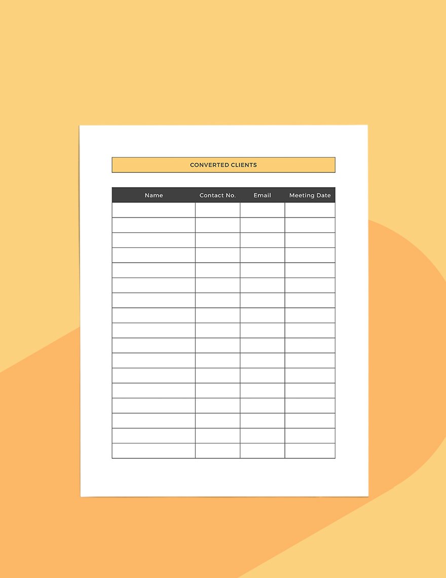 Sales and Leads Generation Planner Template
