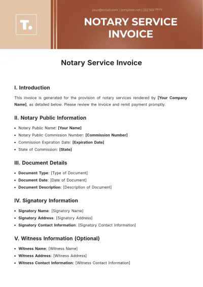 Free Notary Service Invoice Template & AI Invoice Maker