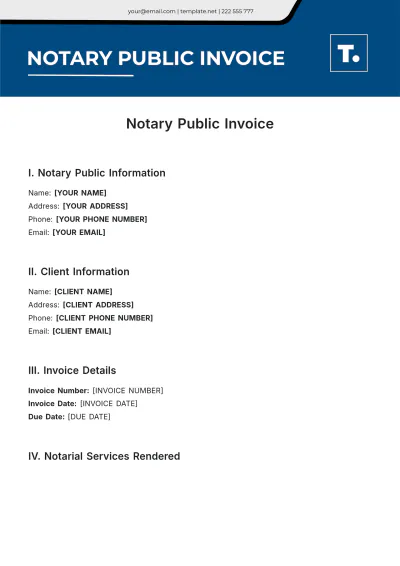 Free Notary Public Invoice Template & AI Invoice Maker