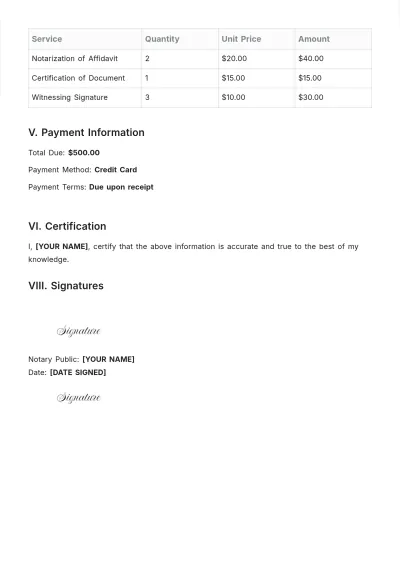 Free Notary Public Invoice Template & AI Invoice Maker
