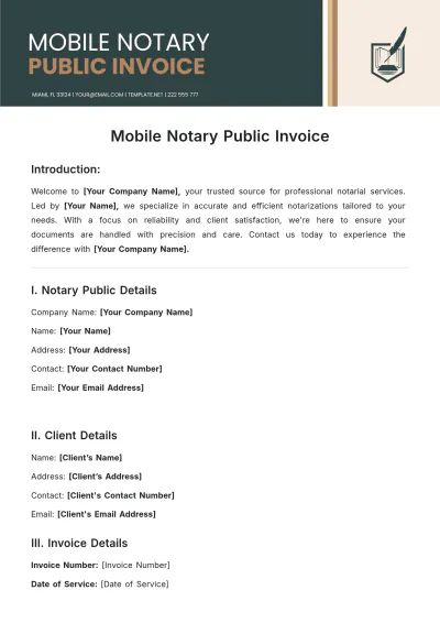 Free Mobile Notary Public Invoice Template & AI Invoice Maker