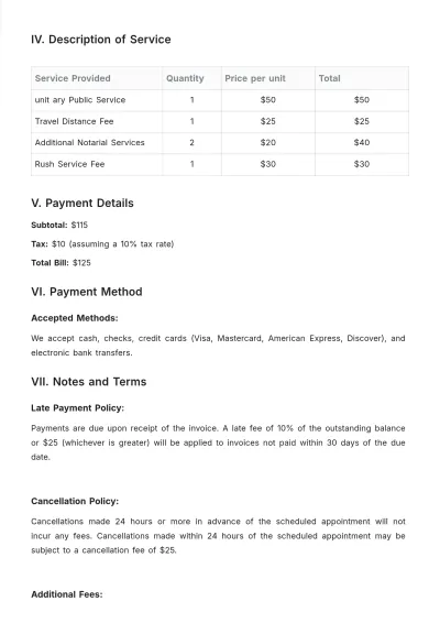 Free Mobile Notary Public Invoice Template & AI Invoice Maker