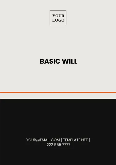 Free Basic Will Design Template to Edit Online