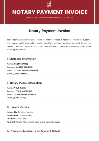Free Notary Payment Invoice Template & AI Invoice Maker