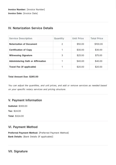 Free Notary Tax Invoice Template & AI Invoice Maker