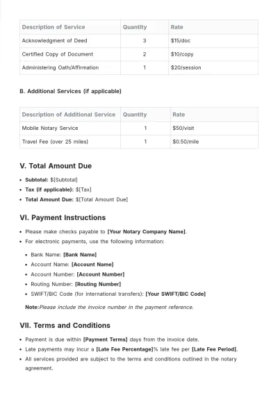 Free Notary Customizable Invoice Template & AI Invoice Maker