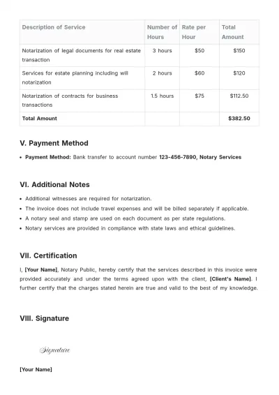 Free Notary Retainer Fees Invoice Template & AI Invoice Maker