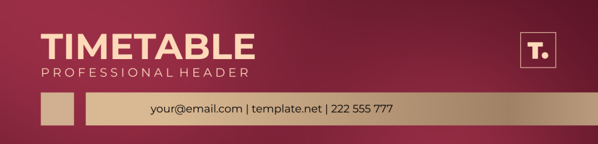Timetable Professional Header Template