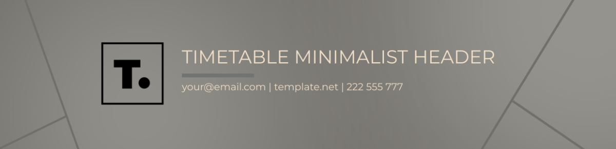 Timetable Minimalist Header Template