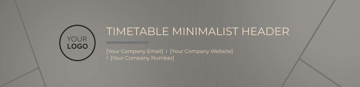 Timetable Minimalist Header