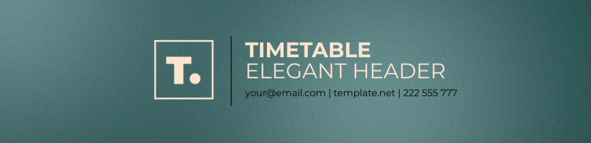 Timetable Elegant Header Template