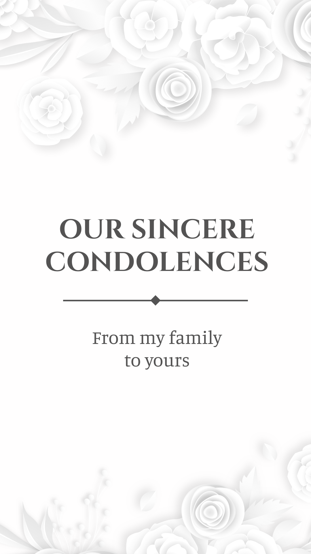 White Condolence Template