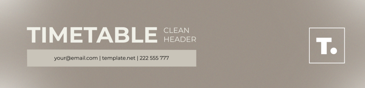 Timetable Clean Header Template