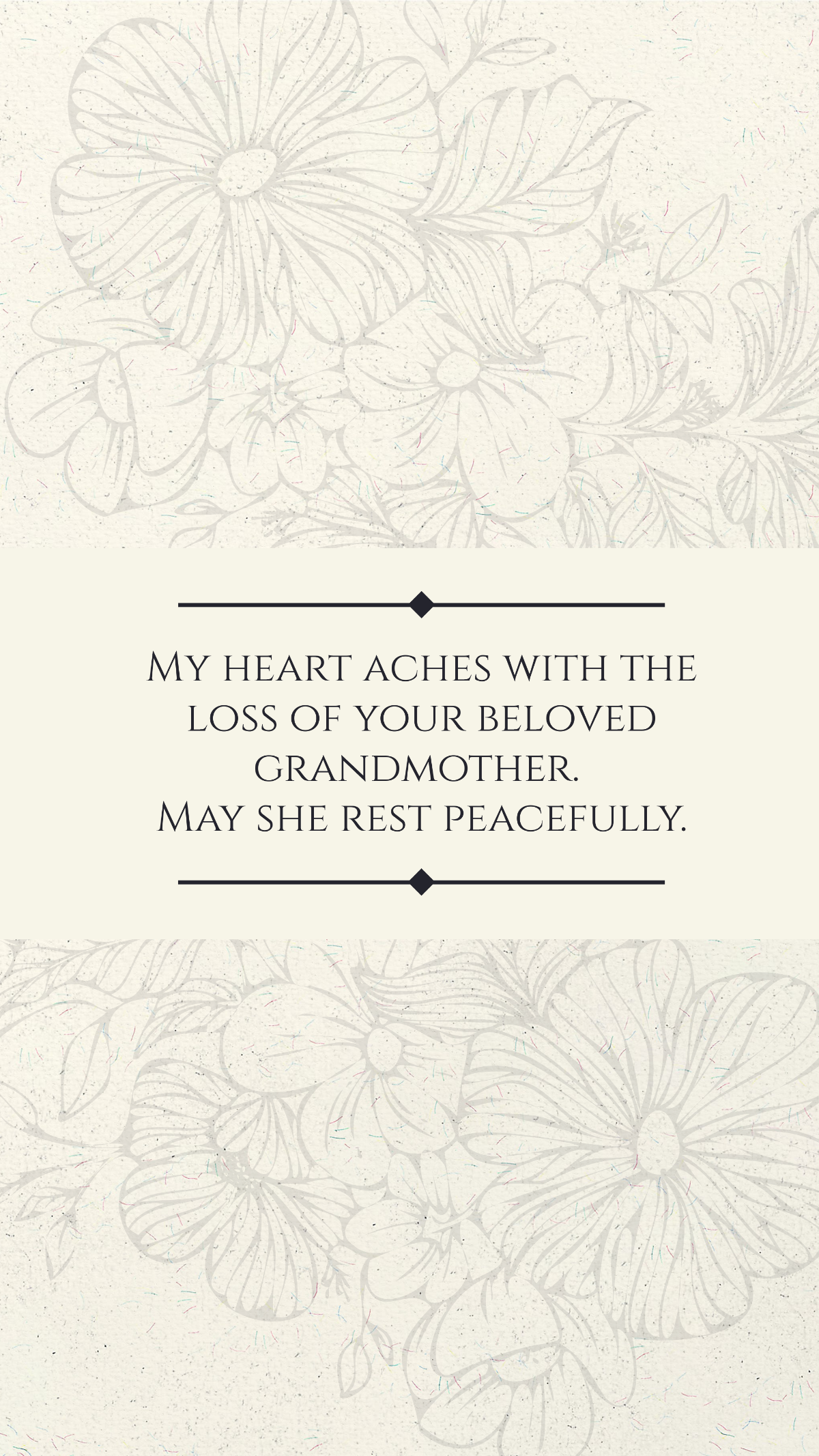 Condolence Message For Loss Of Grandmother Template