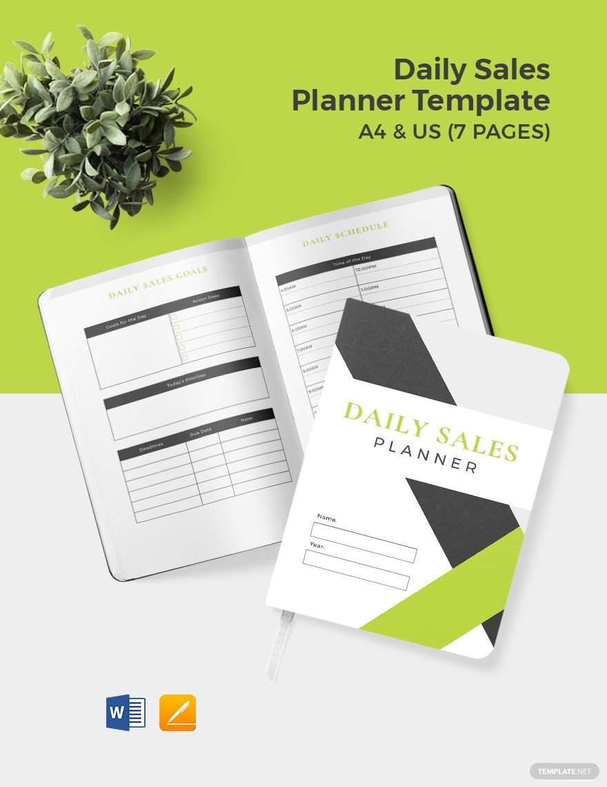 Daily Sales Planner Template Google Docs Word Apple Pages 