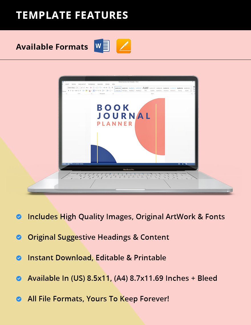 Book Journal Planner Template