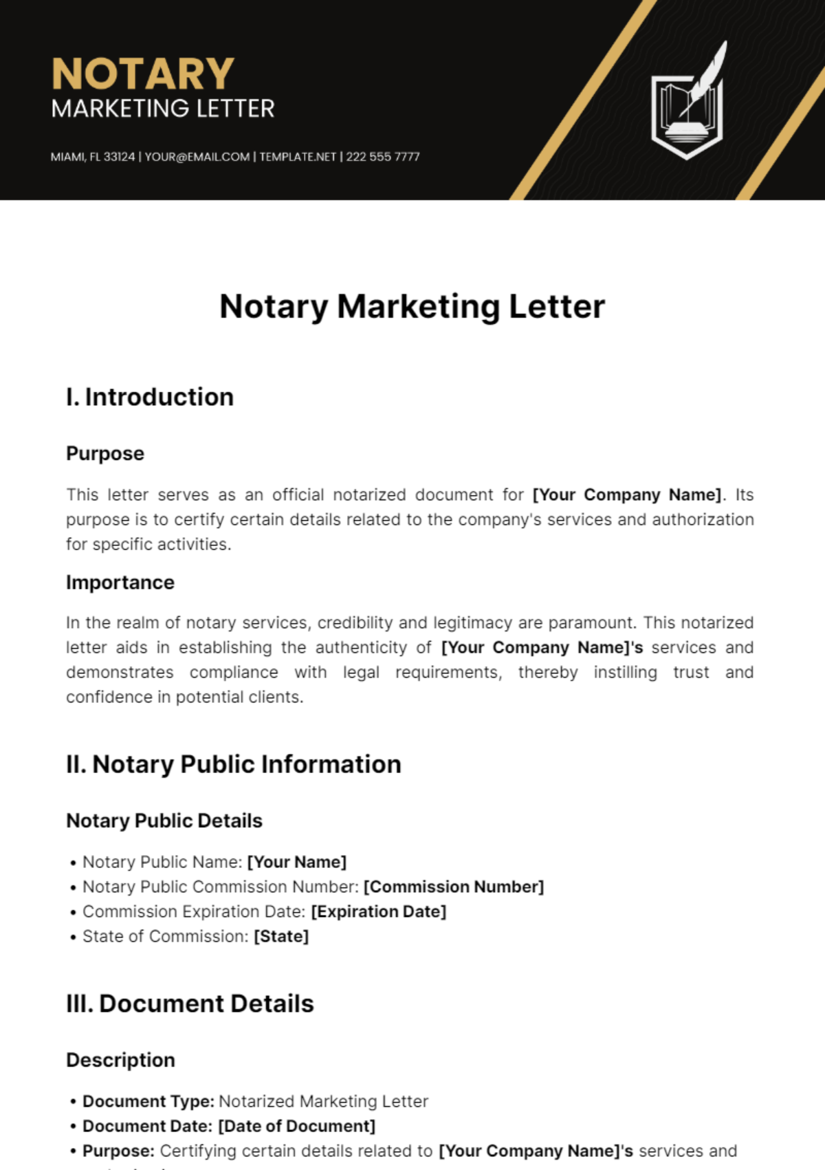 Free Notary Marketing Letter Template