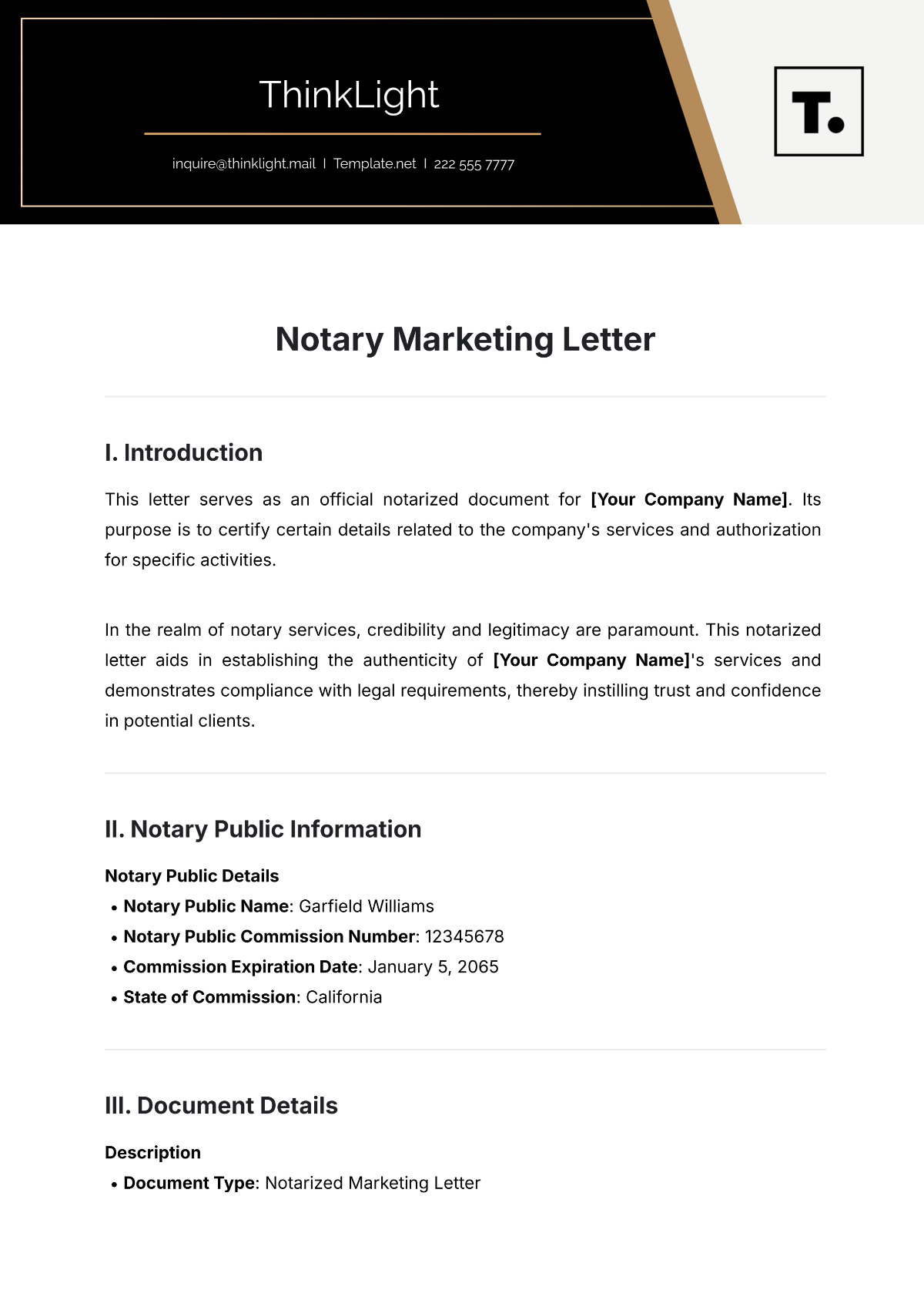 Free Notary Marketing Letter Template