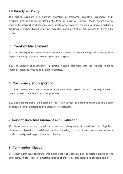 Free Nursing Home Personal Protective Equipment (PPE) SLA Template to Edit Online
