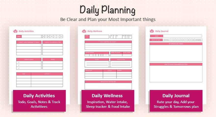 Wellness Journal Planner Template