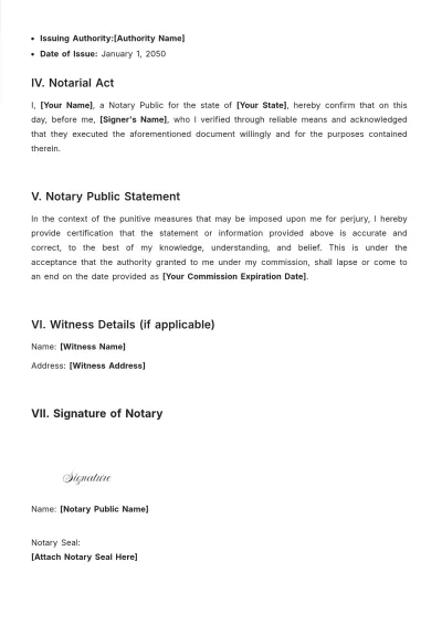 Free General Notary Acknowledgement Template to Edit Online