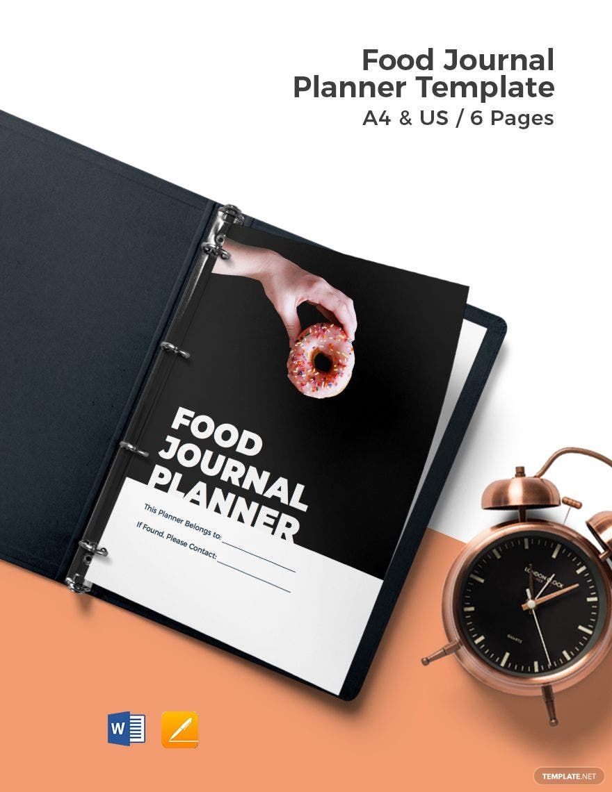 Food Journal Planner Template