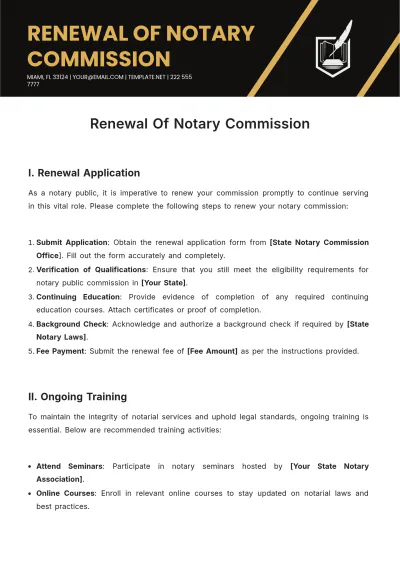 Free Renewal Of Notary Commission Template to Edit Online
