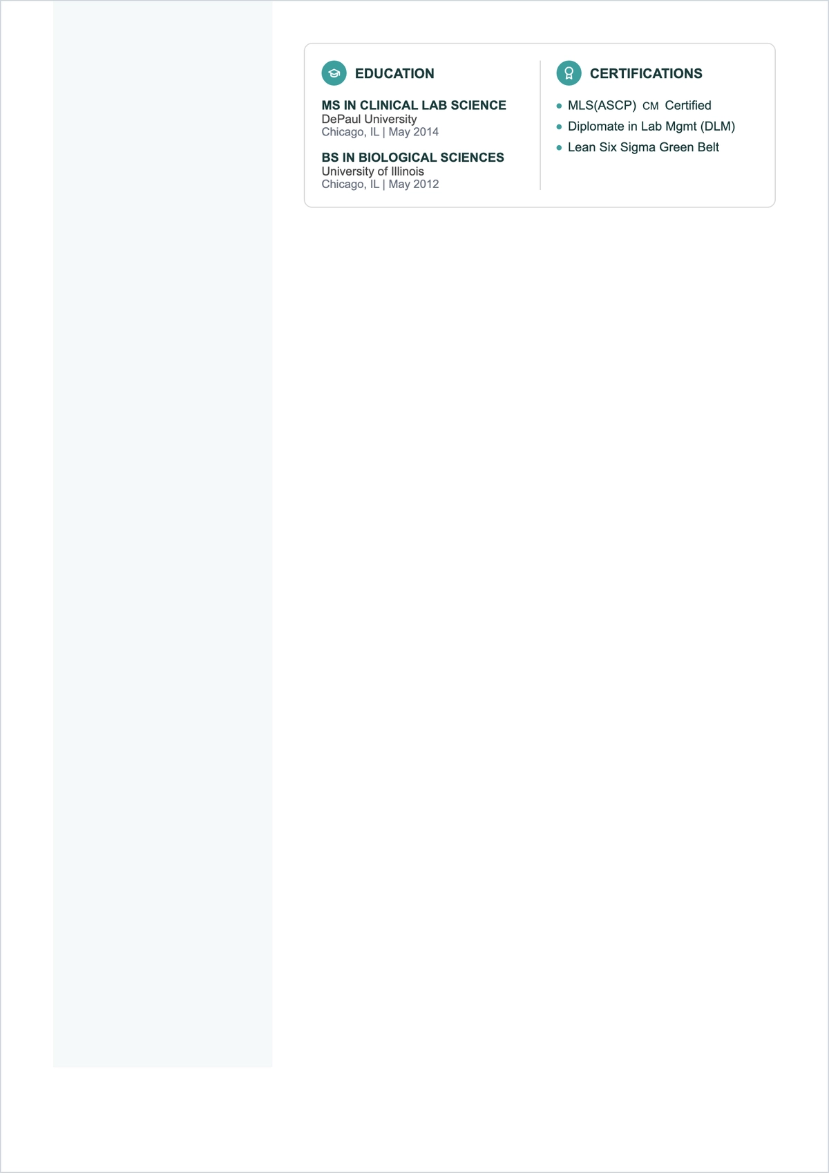 Free Medical Lab Manager ATS Resume Template, AI Resume Builder