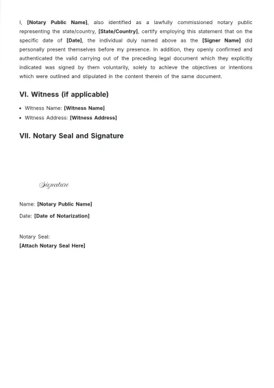 Free All-Purpose Notary Acknowledgement Template to Edit Online