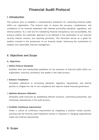 Free Financial Audit Protocol Template to Edit Online
