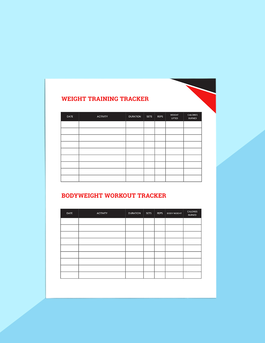 Workout Journal Planner Template