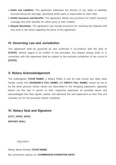 Free Divorce Notary Template to Edit Online