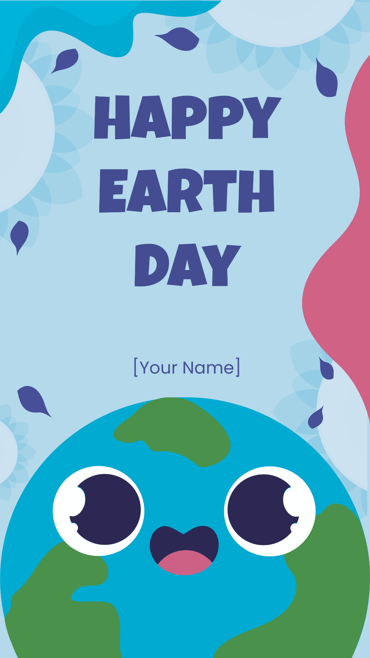 Cute Happy Earth Day Template