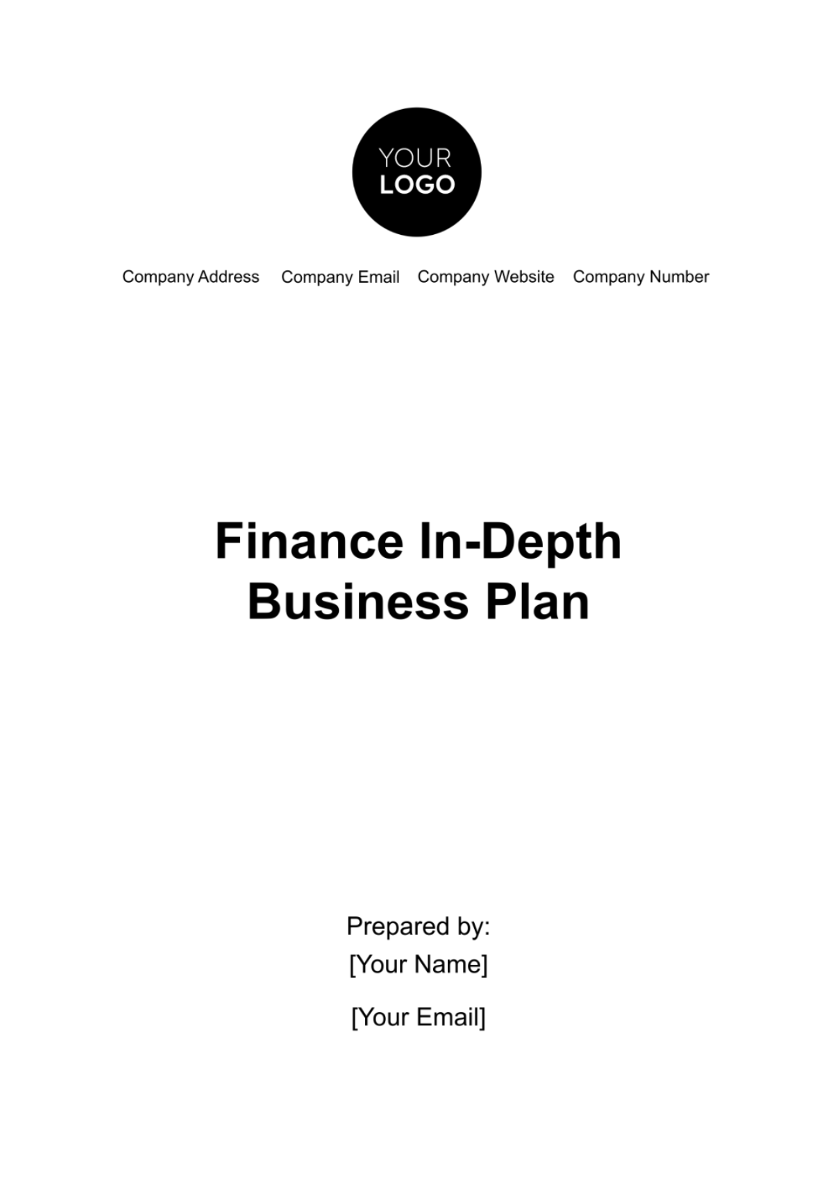 Free Finance In-Depth Business Plan Template