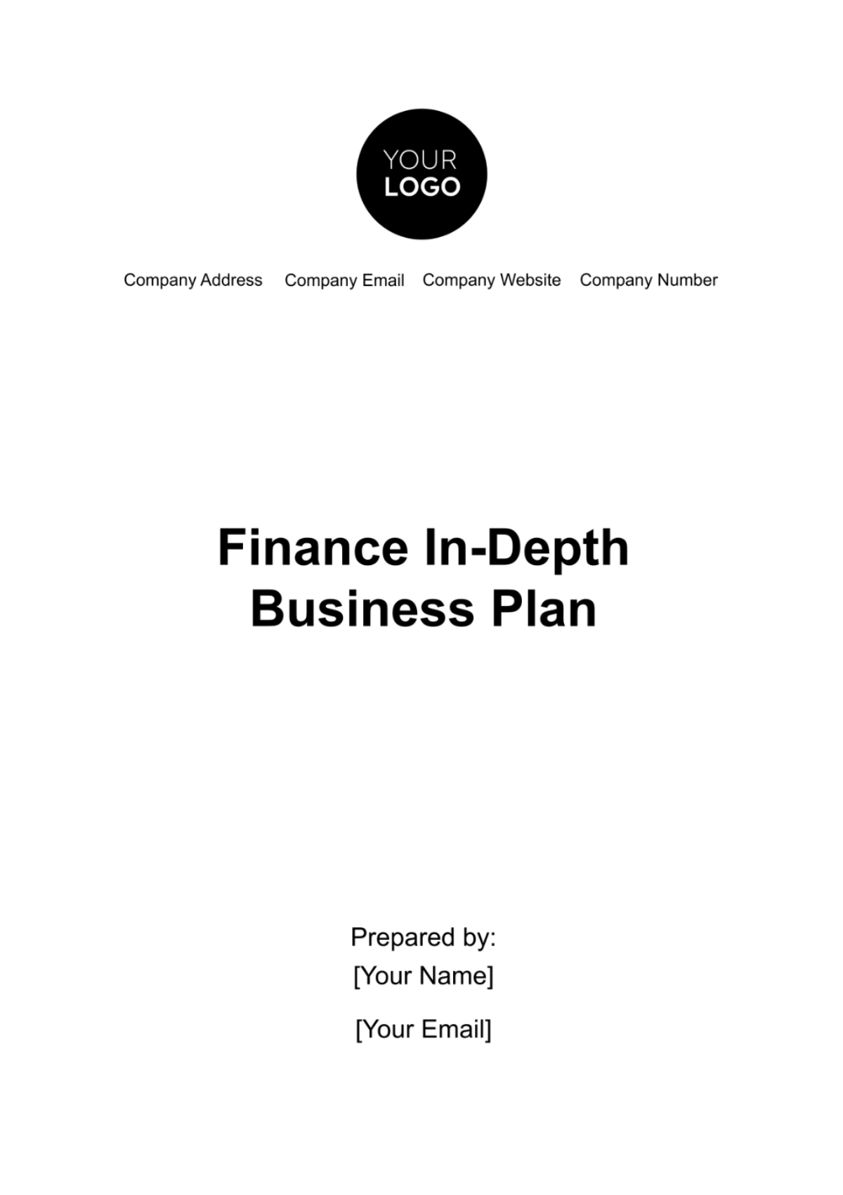 Finance In-Depth Business Plan Template