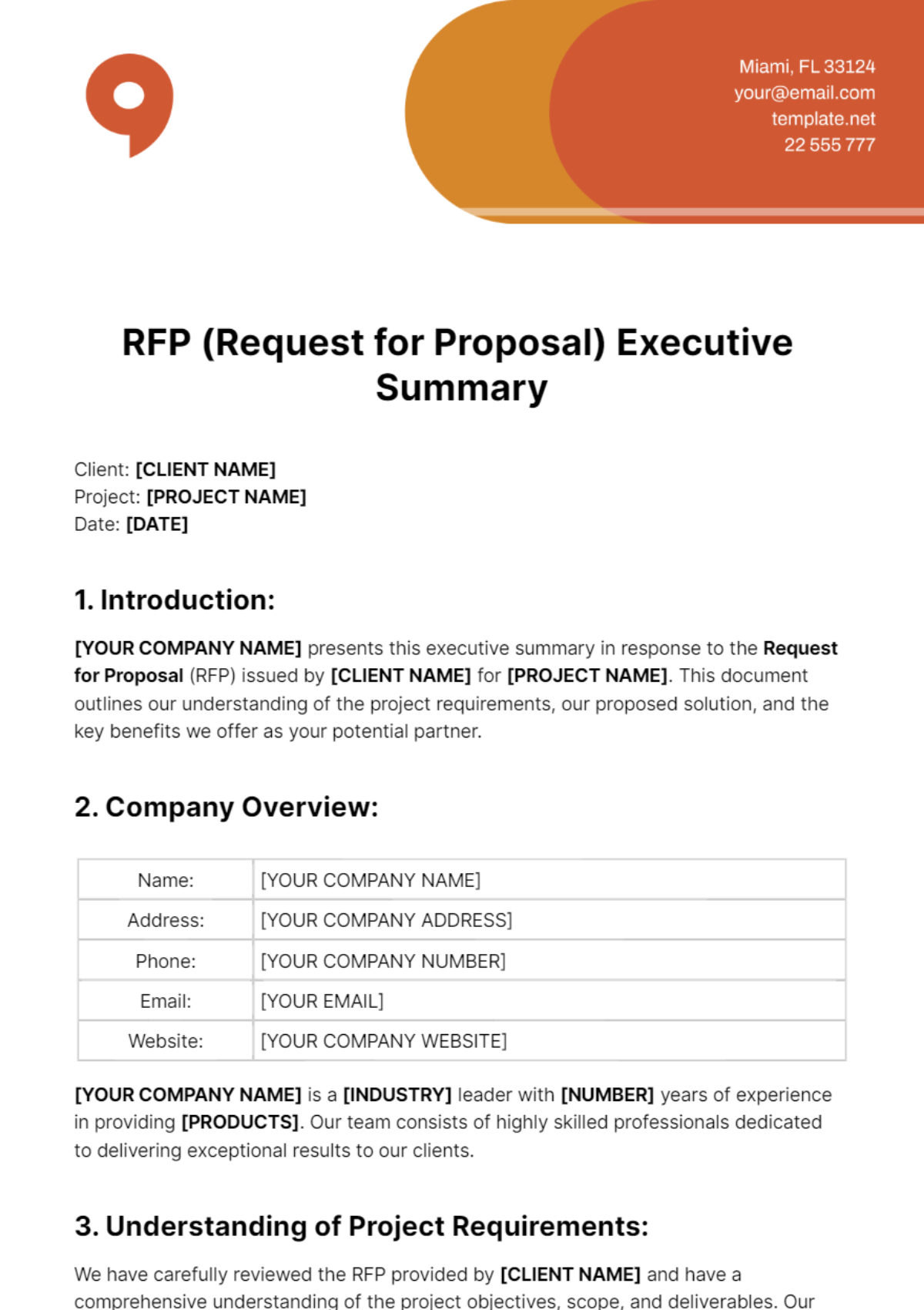RFP Executive Summary Template