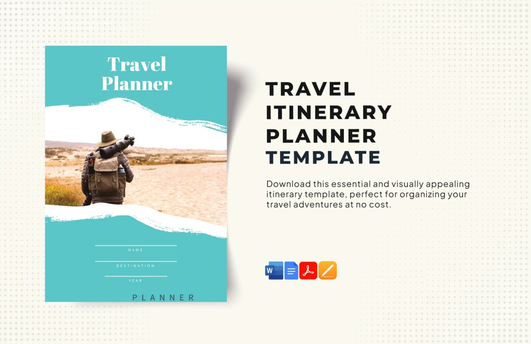 Travel Itinerary Planner Template in Word, Google Docs, PDF, Apple Pages