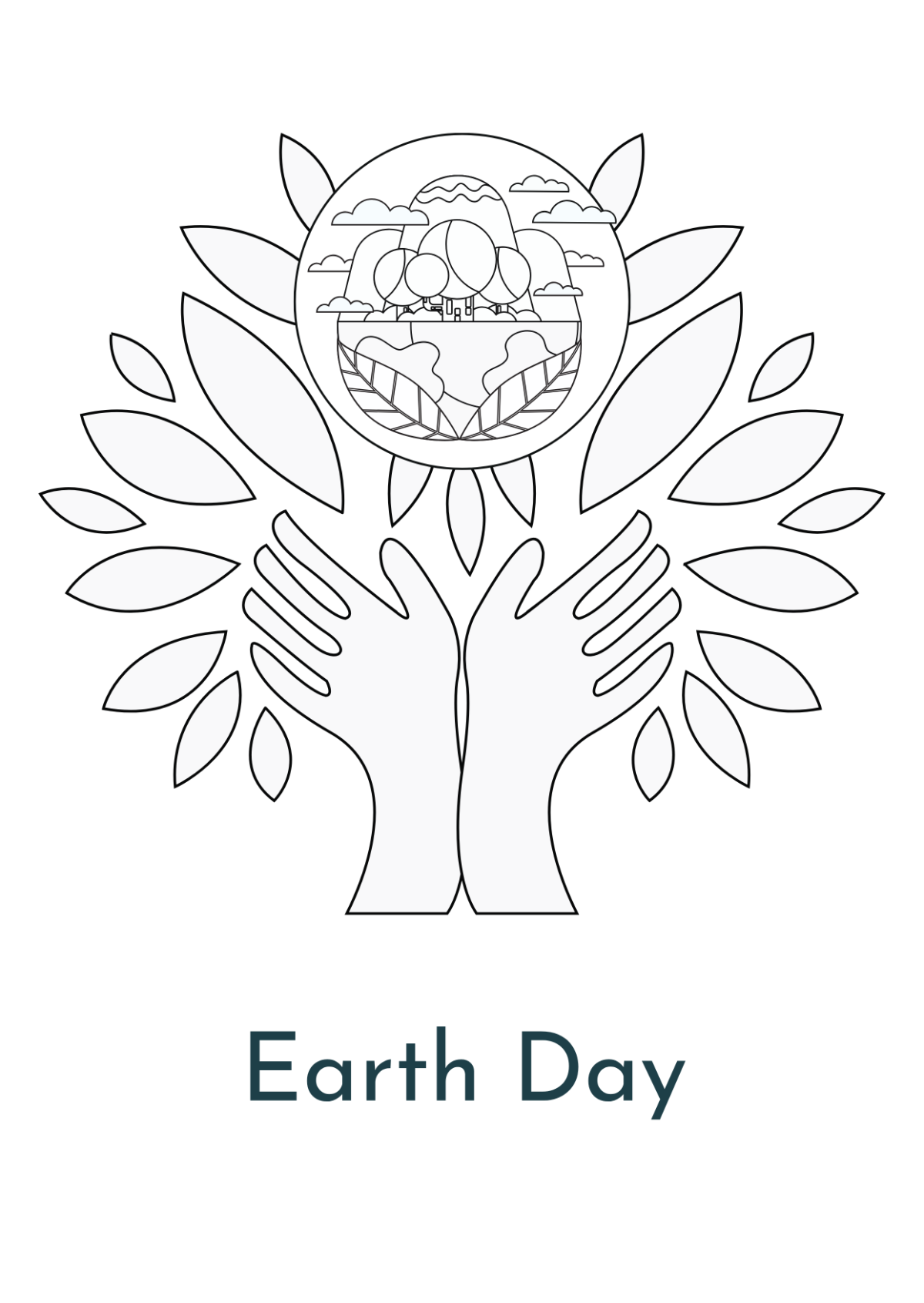 Earth Day Drawing Template