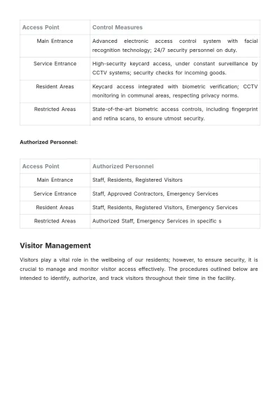 Free Nursing Home Building Security Protocol Template to Edit Online