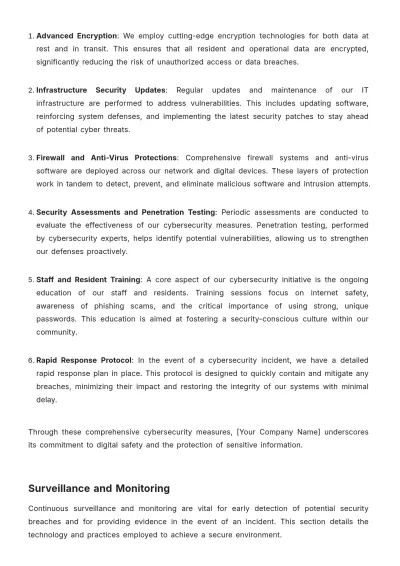 Free Nursing Home Building Security Protocol Template to Edit Online