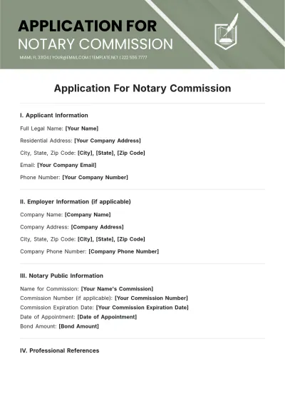 Free Application For Notary Commission Template to Edit Online