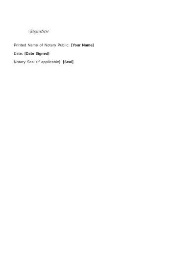 Free Real Estate Closing Notary Template to Edit Online