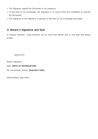 Free Notary Public Acknowledgement Template to Edit Online